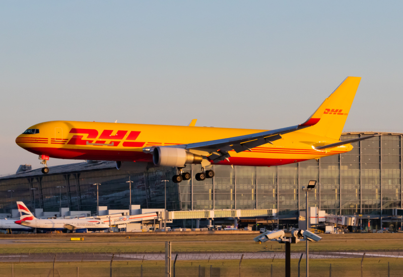 Photo of G-DHLM - DHL Boeing 767-300F at LHR on AeroXplorer Aviation Database