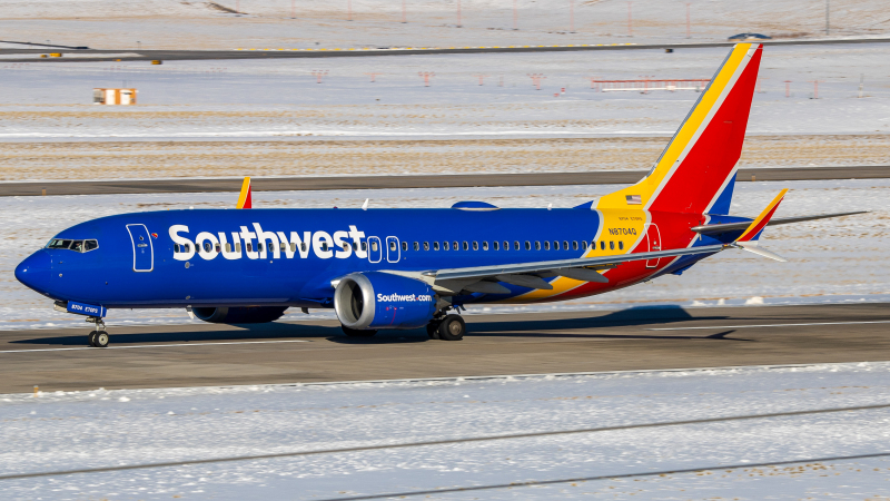 Photo of N8704Q - Southwest Airlines Boeing 737 MAX 8 at DEN on AeroXplorer Aviation Database