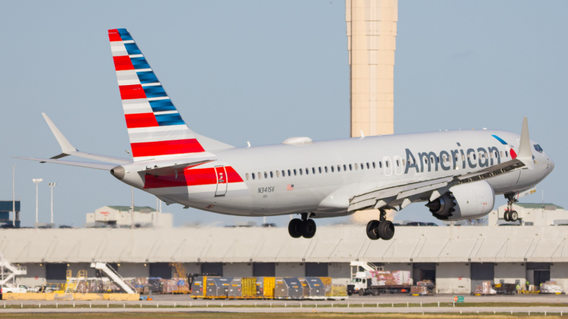 Photo of N341SV - American Airlines Boeing 737 MAX 8 at MIA on AeroXplorer Aviation Database