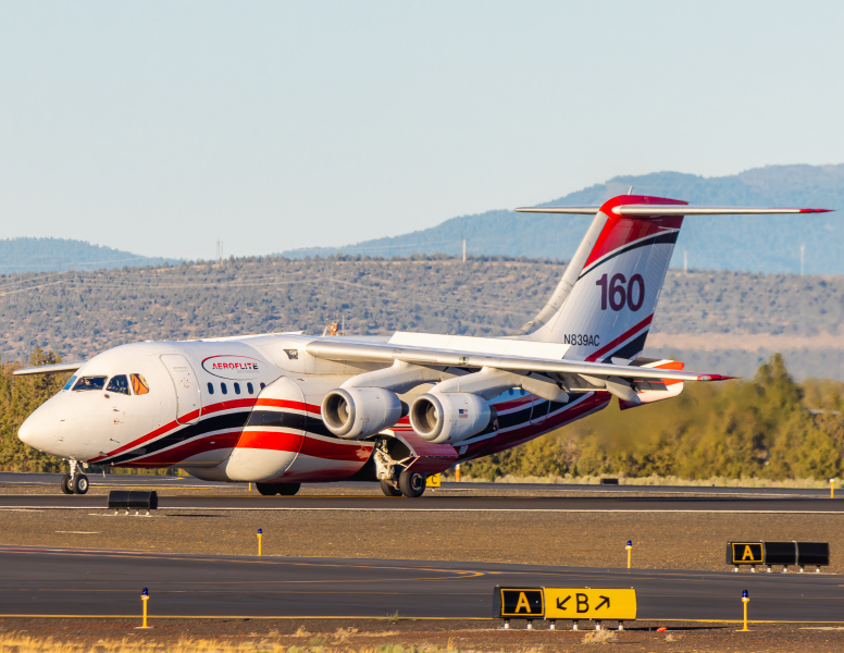 Photo of N839AC - Aero-Flite Aerial Firefighting Avro RJ85 at RDM on AeroXplorer Aviation Database