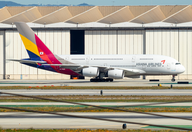 Photo of HL7625 - Asiana Airlines Airbus A380-800 at LAX on AeroXplorer Aviation Database