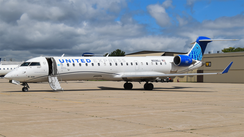 Photo of N508GJ - United Express Mitsubishi CRJ-550 at BTL on AeroXplorer Aviation Database