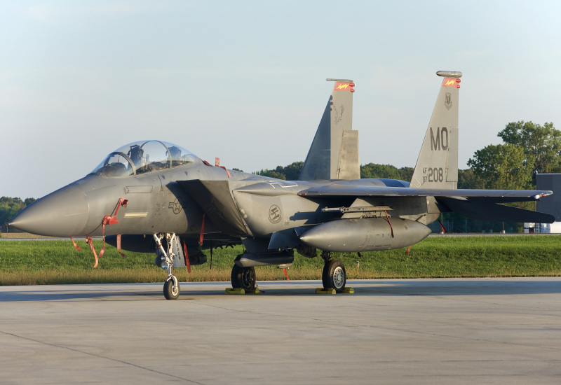 Photo of 87-0208 - USAF - United States Air Force McDonnell Douglas F-15E Strike Eagle at GRB on AeroXplorer Aviation Database