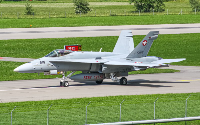 Photo of J-5015 - Swiss Air Force McDonnel Douglas F/A-18 Hornet at LSMM on AeroXplorer Aviation Database