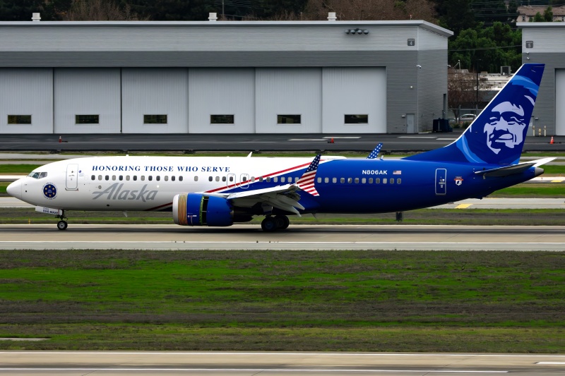 Photo of N806AK - Alaska Airlines Boeing 737 MAX 8 at SJC on AeroXplorer Aviation Database