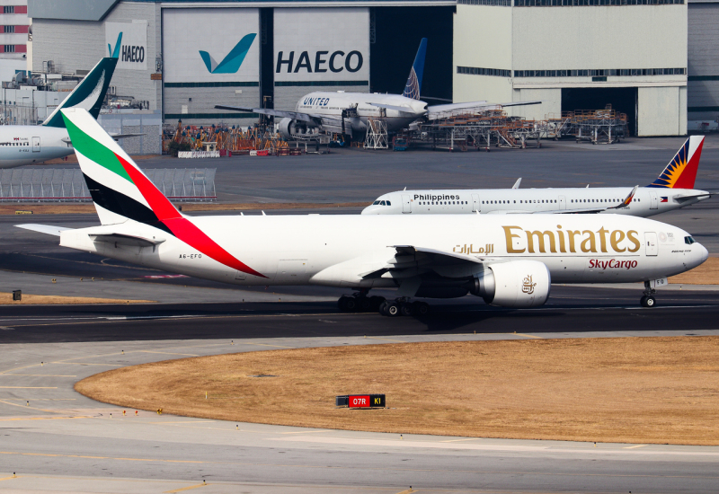 Photo of A6-EFO - Emirates SkyCargo Boeing 777F at HKG on AeroXplorer Aviation Database