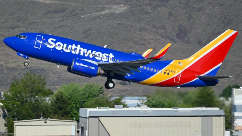 Photo of N7845A - Southwest Airlines Boeing 737-700 at RNO on AeroXplorer Aviation Database