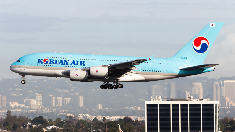 Photo of HL7612 - Korean Air Airbus A380-800 at LAX on AeroXplorer Aviation Database