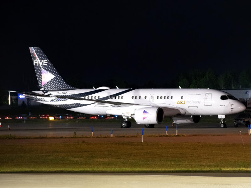 Photo of 9H-FIVE - Comlux Malta Airbus A220-100 at GRR on AeroXplorer Aviation Database