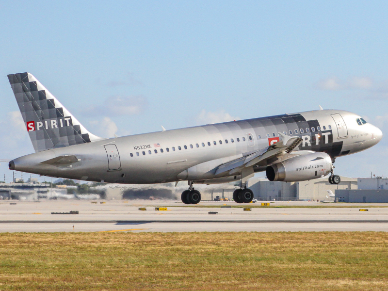 Photo of N522NK - Spirit Airlines Airbus A319 at FLL on AeroXplorer Aviation Database