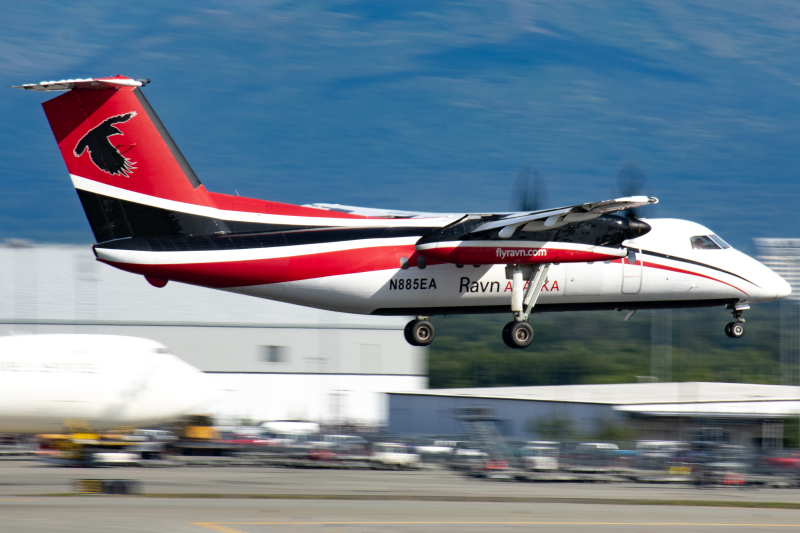 Photo of N885EA - Ravn Alaska De Havilland Dash-8 Q100 at ANC on AeroXplorer Aviation Database