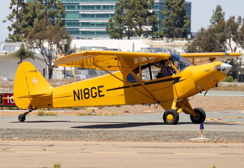 Photo of N18GE - PRIVATE Piper 18 Super Cub at MYF on AeroXplorer Aviation Database