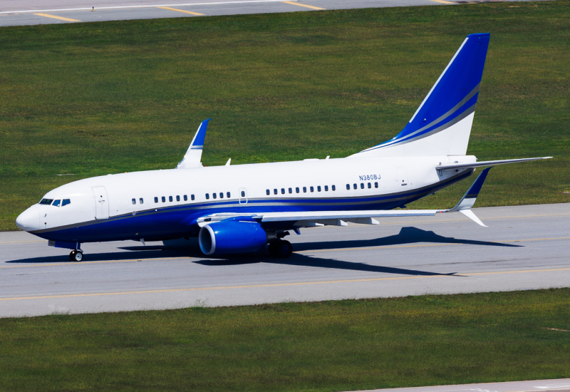 Photo of N380BJ - PRIVATE Boeing 737-700BBJ at HKG on AeroXplorer Aviation Database