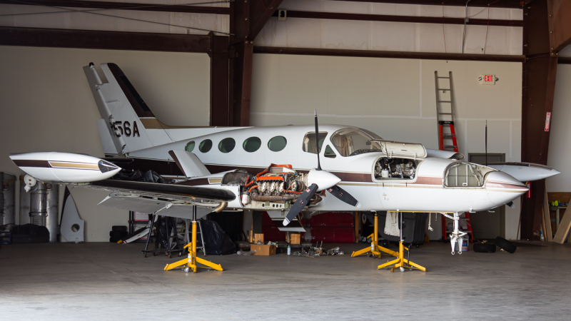 Photo of N856A - PRIVATE Cessna Cessna 421 at DLZ on AeroXplorer Aviation Database