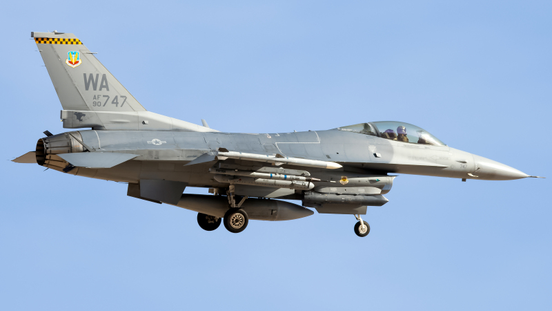 Photo of 90-0747 - USAF - United States Air Force General Dynamics F-16 Fighting Falcon at LSV on AeroXplorer Aviation Database