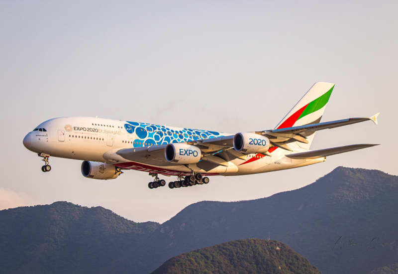 Photo of A6-EOT - Emirates Airbus A380-800 at HKG on AeroXplorer Aviation Database