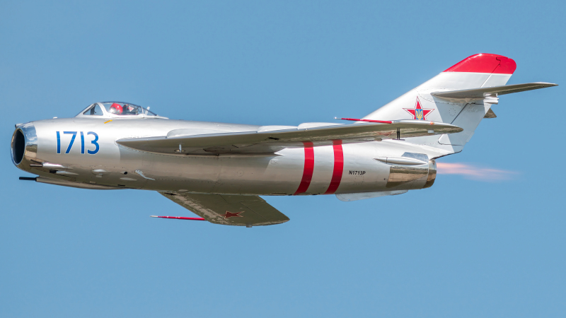 Photo of N1713P - PRIVATE Mikoyan-Gurevich MiG-17 at OSH on AeroXplorer Aviation Database