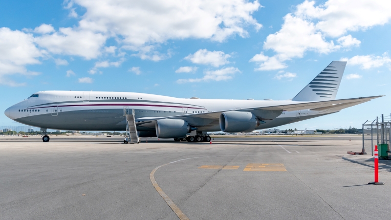 Photo of A7-HBJ - Qatar Amiri Flight Boeing 747-8i at PBI on AeroXplorer Aviation Database