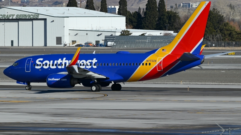 Photo of N7732A - Southwest Airlines Boeing 737-700 at RNO on AeroXplorer Aviation Database