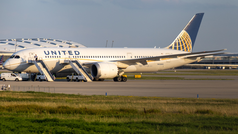 Photo of N45905 - United Airlines Boeing 787-8 at IND on AeroXplorer Aviation Database