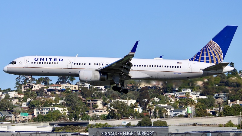 Photo of N17105 - United Airlines Boeing 757-200 at SAN on AeroXplorer Aviation Database
