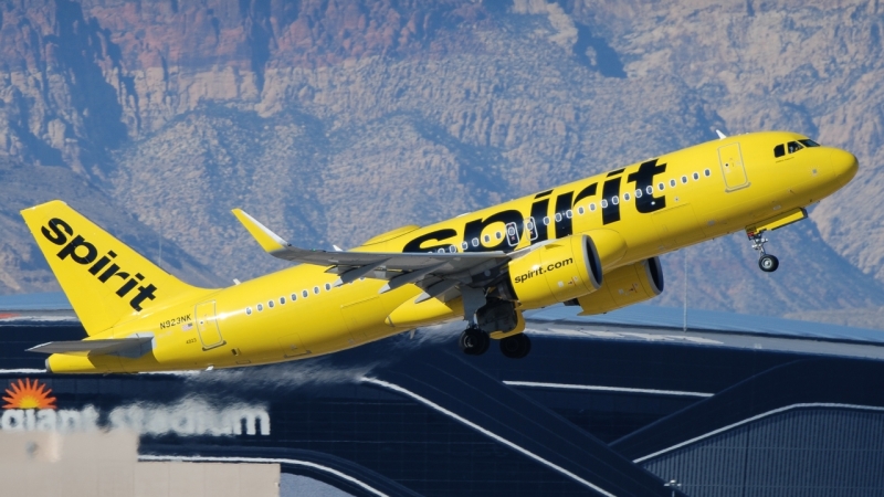 Photo of N923NK - Spirit Airlines Airbus A320NEO at LAS on AeroXplorer Aviation Database