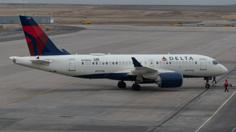 Photo of N138DU - Delta Airlines Airbus A220-100 at DEN on AeroXplorer Aviation Database