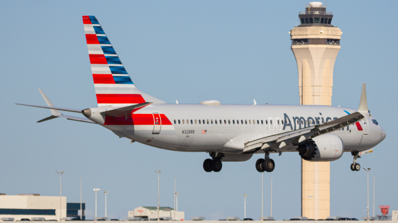 Photo of N328RR - American Airlines Boeing 737 MAX 8 at MIA on AeroXplorer Aviation Database