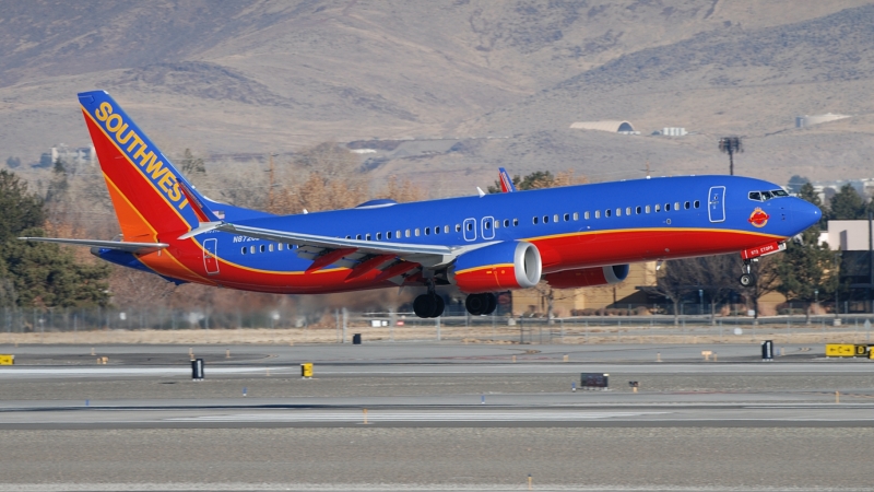 Photo of N872CB - Southwest Airlines Boeing 737 MAX 8 at KRNO on AeroXplorer Aviation Database