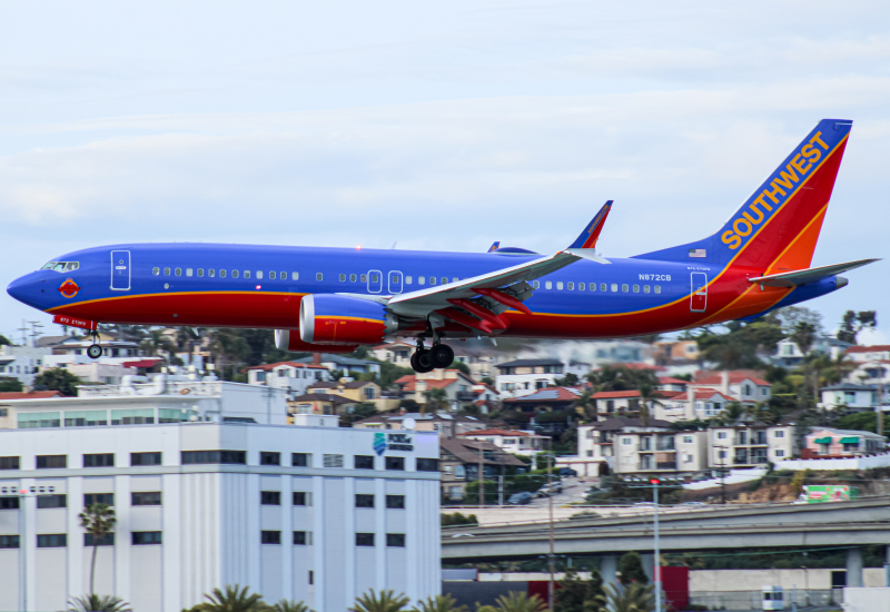 Photo of N872CB - Southwest Airlines Boeing 737 MAX 8 at SAN on AeroXplorer Aviation Database